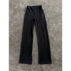 Marika Leggings Womens M Black High Rise Bootcut Flare Yoga Side Pockets